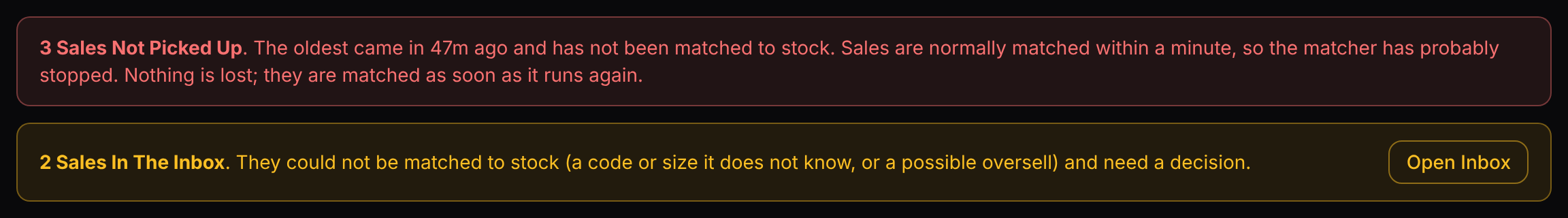 Sale alerts